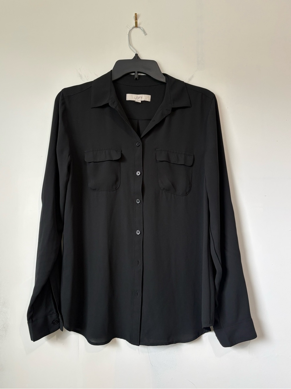 LOFT Black Women's Button-Down Blouse